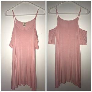 Off the shoulder baby pink dress